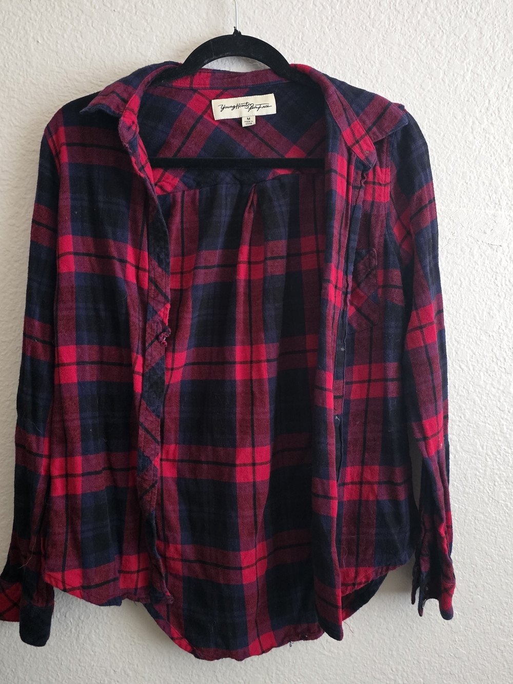Women's Red & Navy Plaid Button-Down Shirt